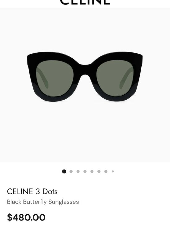 Celine 3 Dots Butterfly Black Round Women\'s Sunglasses CL4005FN main image 9